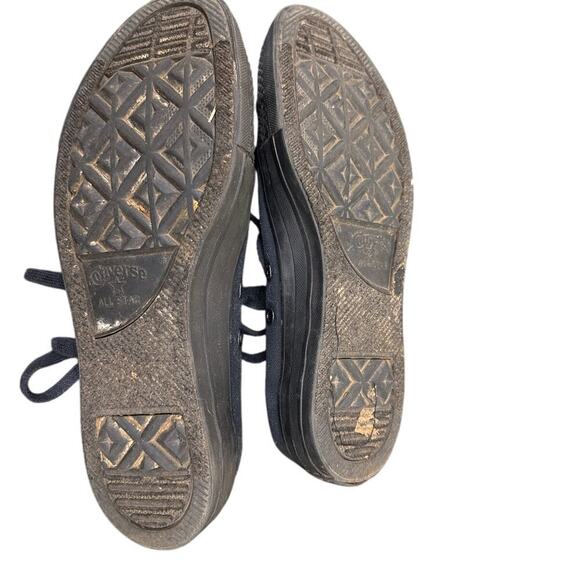 Converse Size 8.5 Navy Blue Glitter Toe Chuck Taylor Unique Skater Girly Sneaker - Picture 8 of 9